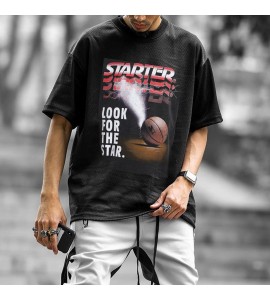 Basketball Lightning Retro T-shirt