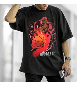 NBA Basketball Rodman Fusion Retro Print T-shirt