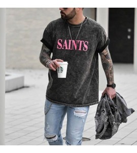 Fashion casual letter printed T-shirt